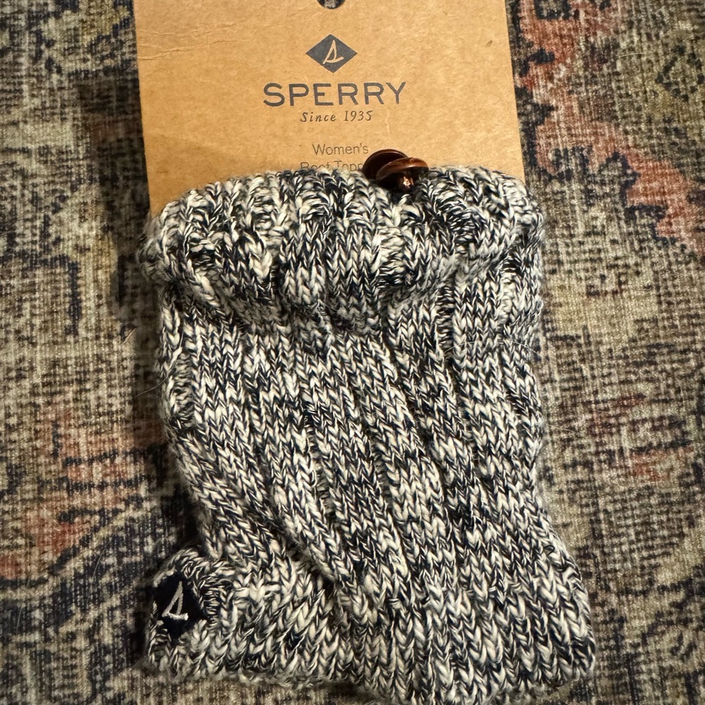 Sperry Black and White Women's Knit boot toppers